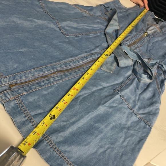 INC - Denim dress with the zipper and matching belt - Picture 8 of 8